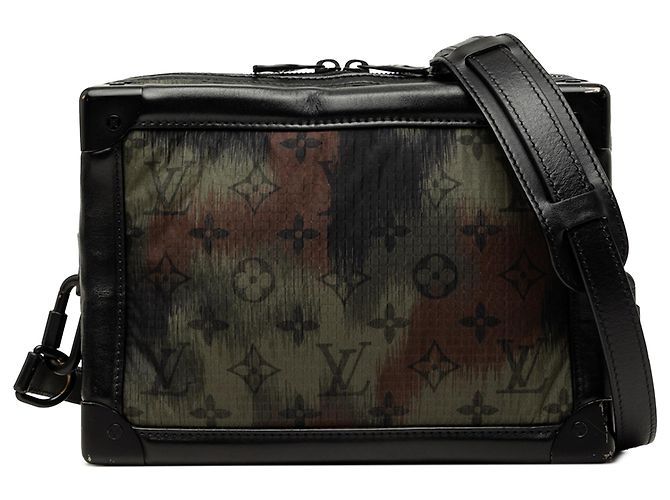 Louis Vuitton Soft Trunk aus Nylon Monogram Camouflage grün Olivgrün