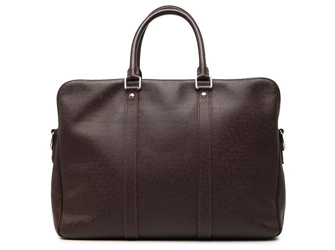 Louis Vuitton Brown Taiga Porte Documents Voyage PM Marrom Castanho escuro