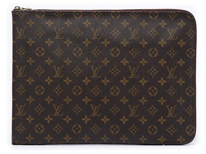 Louis Vuitton Brown Monogram Poche Documents Portfolio Marron