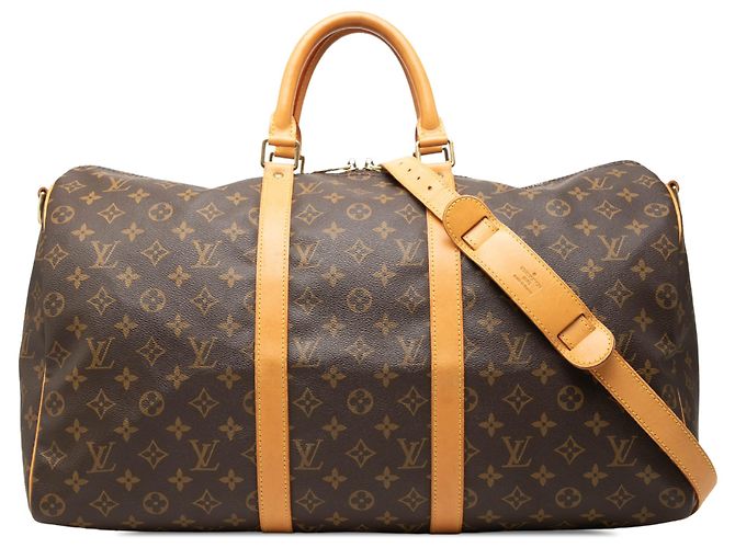 Louis Vuitton Brown Monogram Keepall Bandouliere 50 Marrom