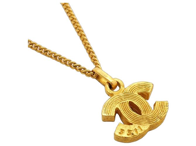 Collana Chanel placcata oro con strass D'oro