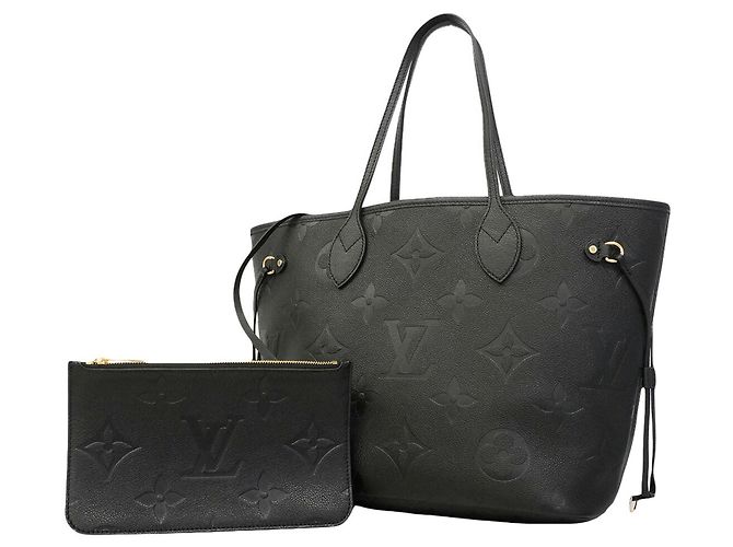 Borsa Tote Louis Vuitton Monogram Empreinte Neverfull MM Nero