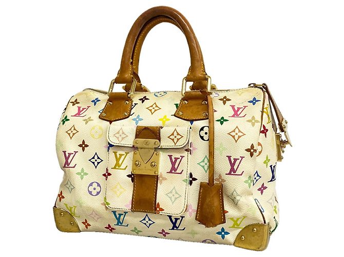 Louis Vuitton Monogram Multicolor Speedy 30 Handtasche M92643 Blanc Weiß
