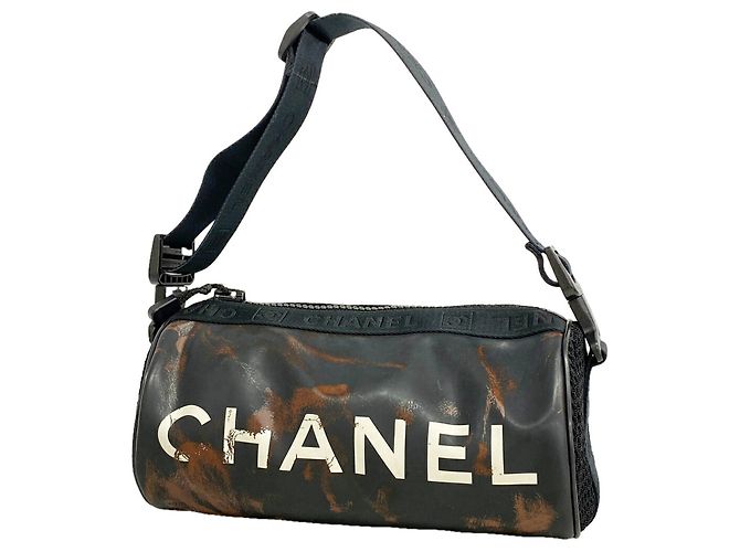 Borsa a tracolla Chanel Sport in gomma Nero