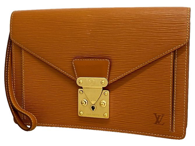 Sac pochette Louis Vuitton en cuir Epi Doré