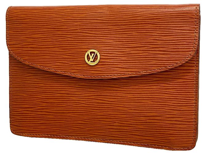 Louis Vuitton Epi Montaigne Clutch Tasche Braun