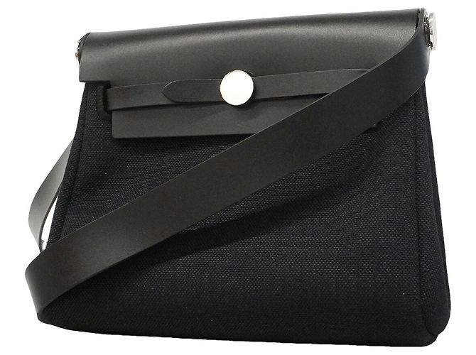 Hermès Bolsa de Ombro Hermes Herbag Zip Mini Preto