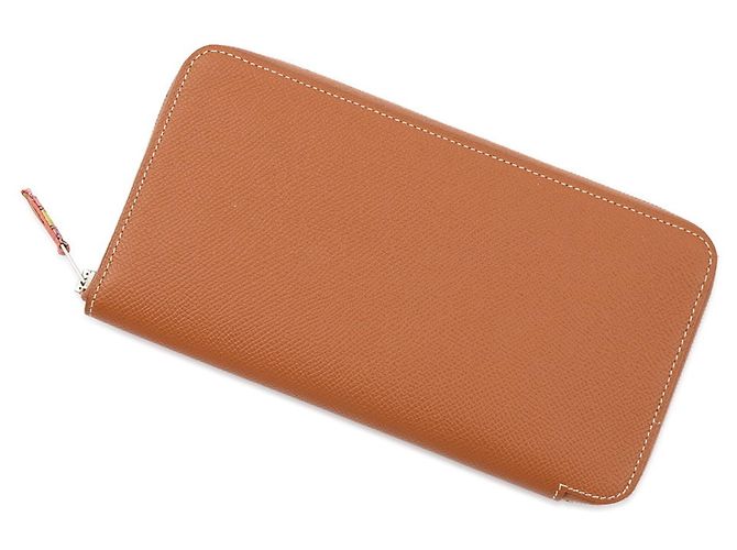 Hermès Cartera larga Hermes Azap en piel Epsom Gold Castaño