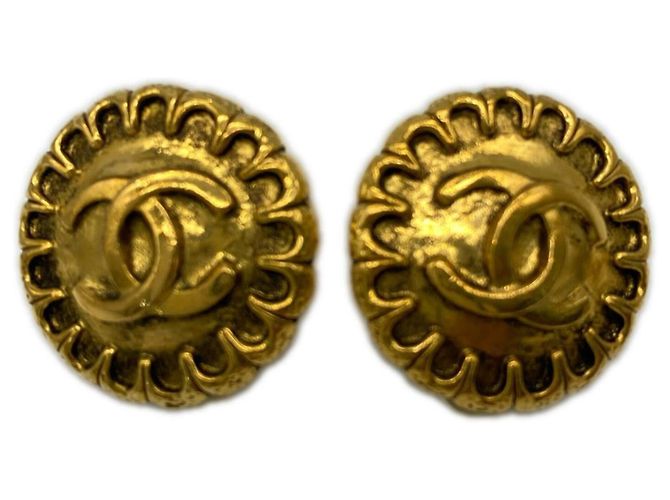 Orecchini a clip Chanel Coco Mark placcati oro D'oro