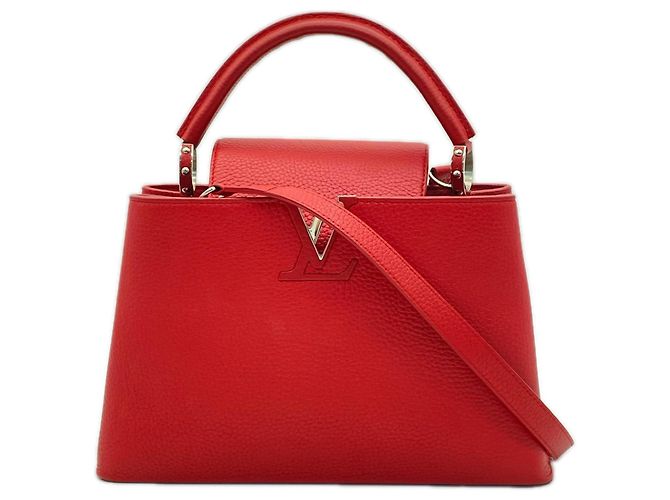 Bolsa Louis Vuitton Capucines PM em couro Taurillon Vermelho