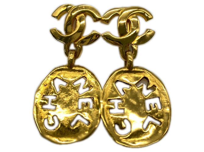 Pendientes de clip Chanel Coco Mark Logo Dorado