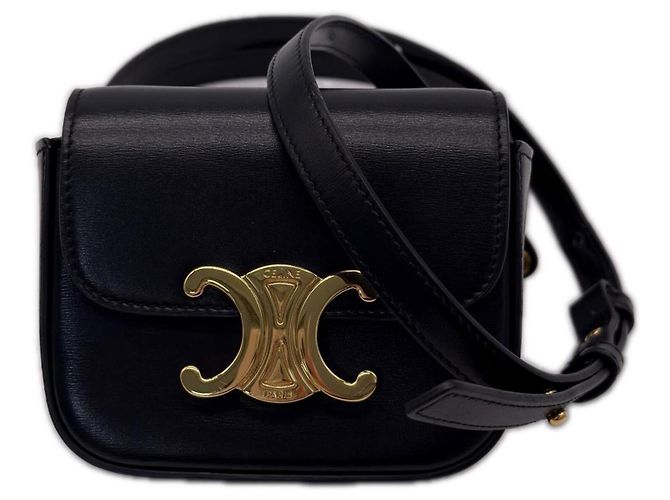 Céline CELINE Triomphe Mini Claude Shoulder Bag Black