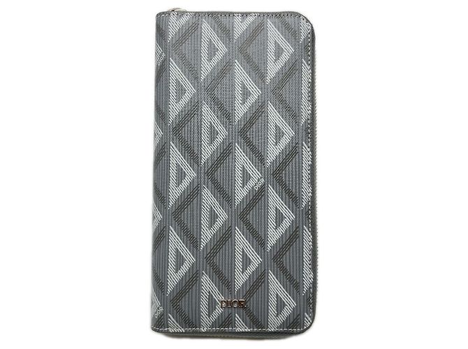 Christian Dior CD Diamond Long Zip Wallet Brown