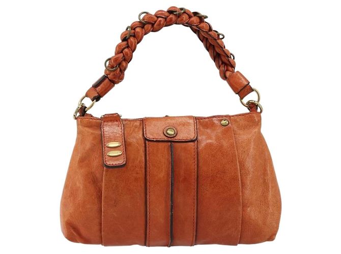 Chloé Chloe Heloise Zip Tote em couro Large Laranja