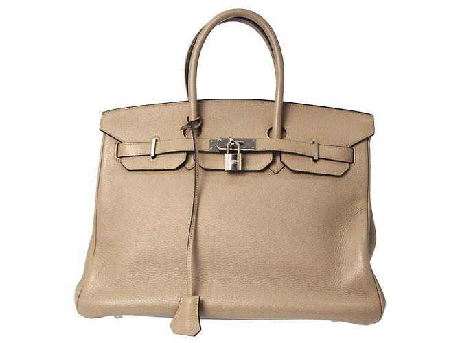 Hermès Hermes Birkin Beige Epsom com Hardware Palladium 35 Bege