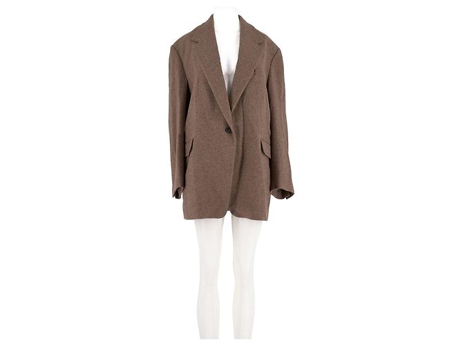 Autre Marque LOW CLASSIC Brown Wool Coat M