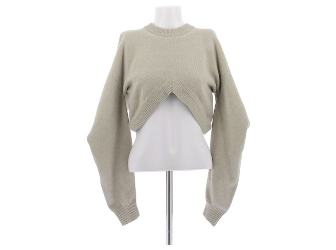 Alexander Wang Kurzer grauer Wollpullover