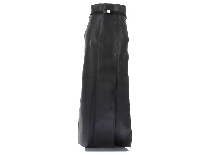 Givenchy Maxirock aus schwarzem Leder