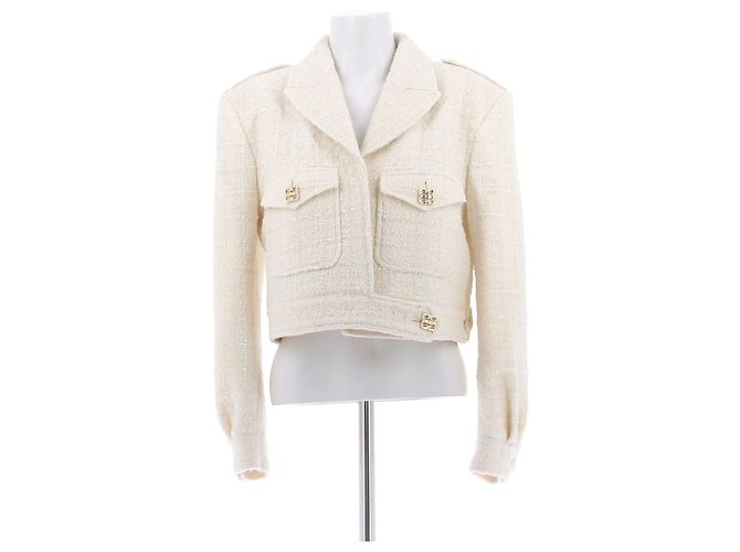 Givenchy Cropped Wool Jacket Beige