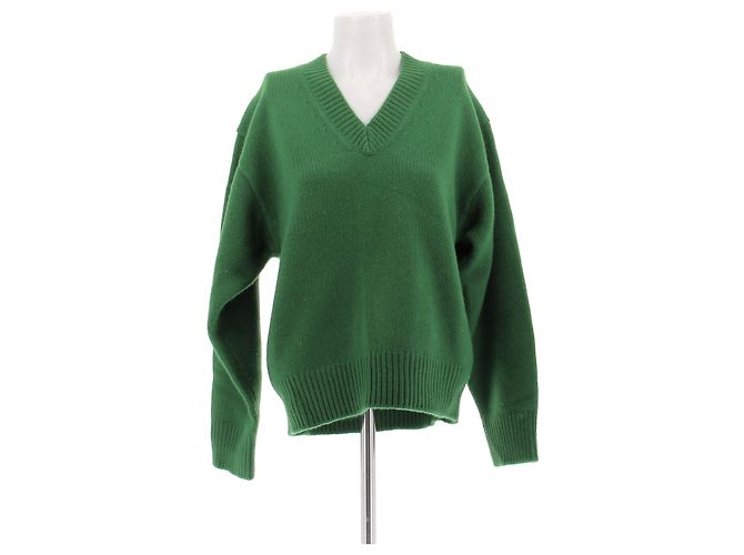 Totême Grüner Kaschmirpullover