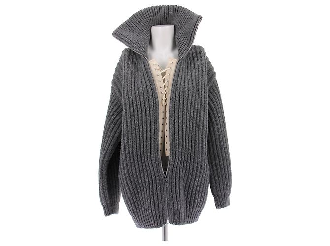 Prada Robe-pull grise avec corset Grey