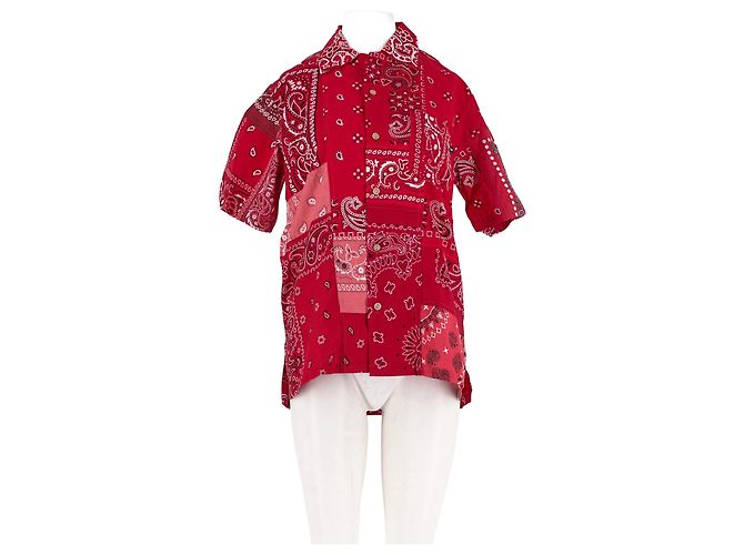 Autre Marque Camicia dritta rossa in cotone OVERLORD Rosso