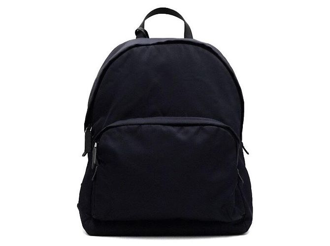 Prada Navy Nylon Triangular Logo Men's Backpack Blue