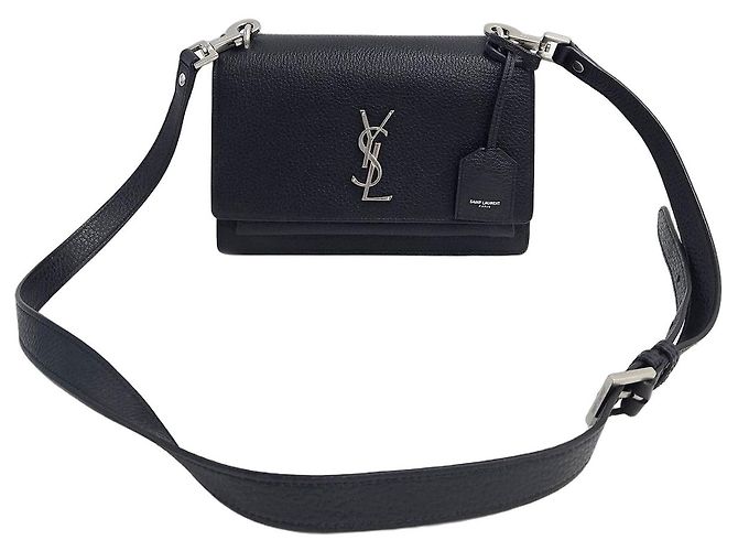Saint Laurent Leather Medium Satchel Bag Navy Blue
