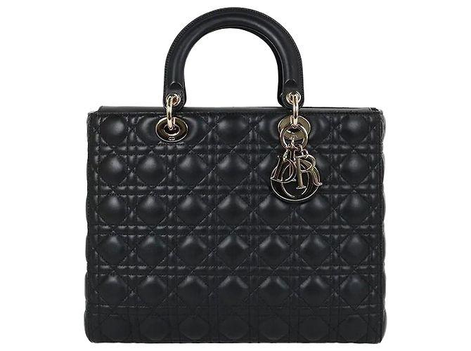 Dior Lady Large Bag Black Lambskin