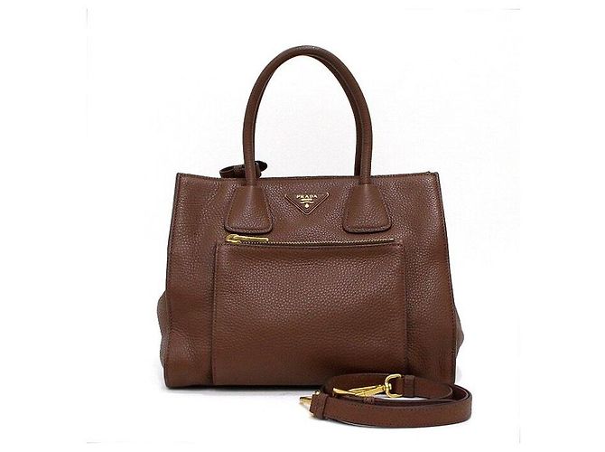 Prada Sac cabas et sac à épaule One Pocket en Vitello Daino marron