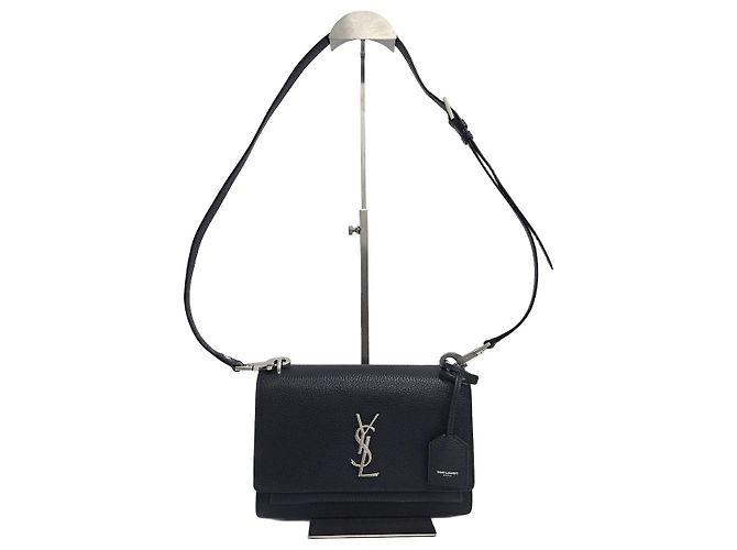 Saint Laurent Bolsa de Ombro Satchel Medium em Couro Navy Sunset Azul