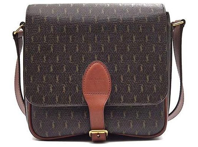 Saint Laurent Bolsa Crossbody Satchel Monogram Medium Marrom