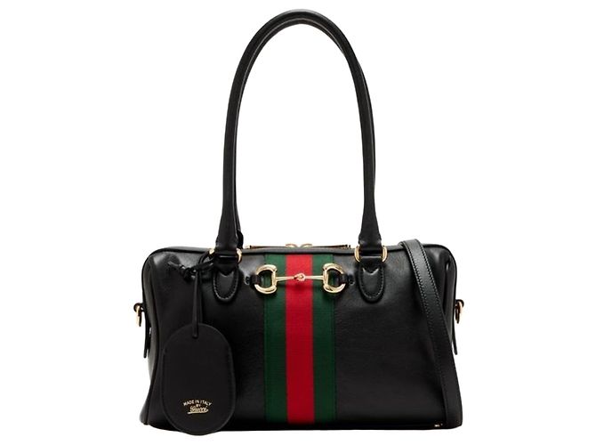 Borsa Boston Medium Gucci Nera in Pelle Nero