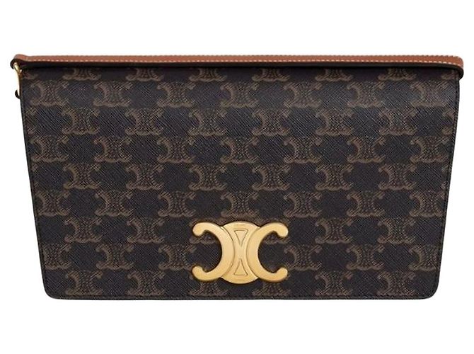 Céline Borsa a tracolla Triope Trapeze Canvas Tan CUZ Marrone