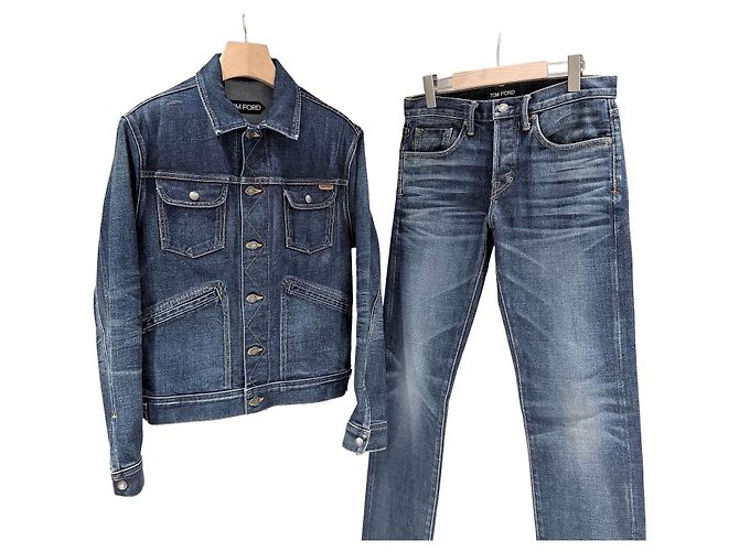 Tom Ford Cotton Denim Trucker Jacke (Grade Blau