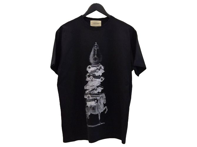 Gucci Bedrucktes Jersey T-Shirt Schwarz