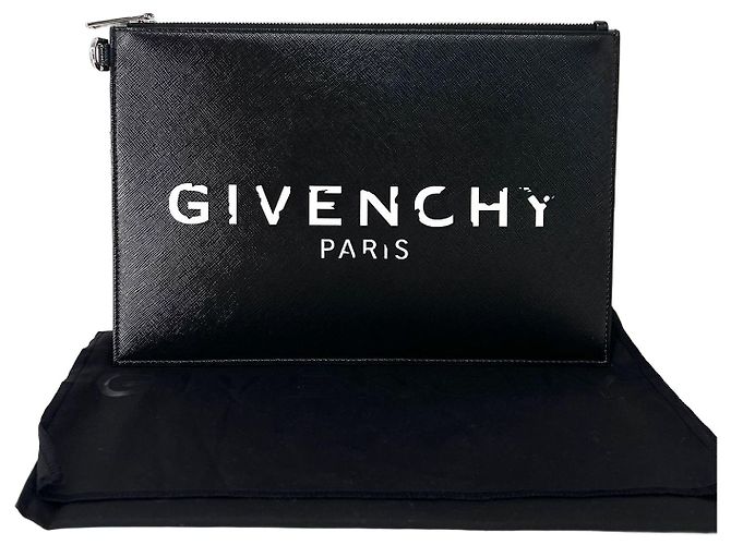 Givenchy Logo Canvas Clutch Bag Black