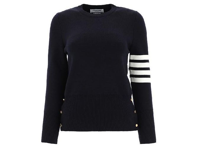 Thom Browne Milano Stitch Classic Knit Navy Blau