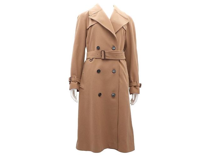 Burberry Cranston Wool Trench Coat Brown