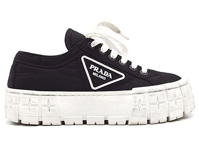 Double Prada Sapatilhas de gabardine de nylon com roda dupla Preto