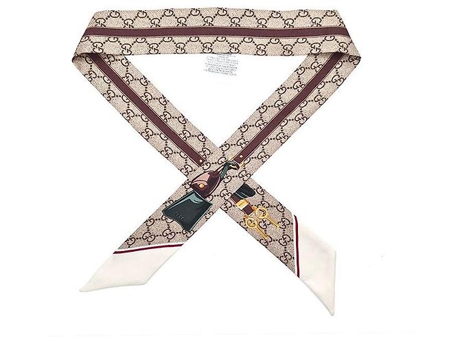 Lenço de seda Gucci Valigeria Multicor