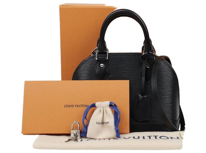 Louis Vuitton Borsa a mano e a tracolla Alma BB in pelle Epi Nero