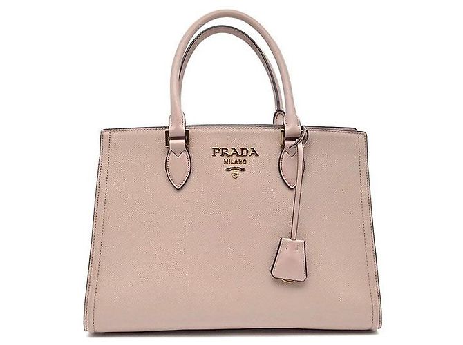 Prada Sac à main cabas moyen en Saffiano Marron
