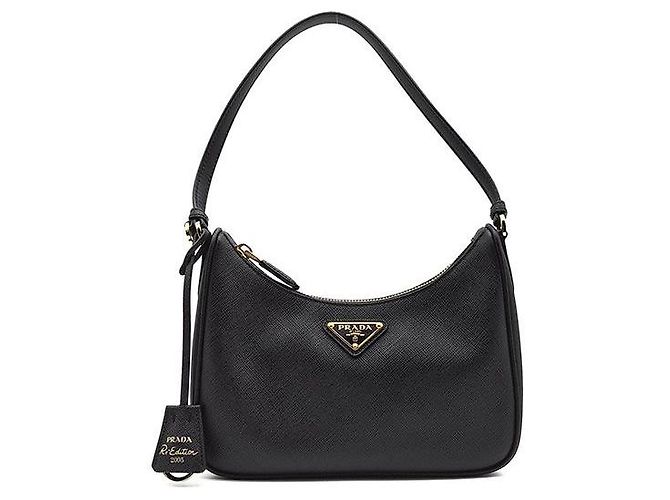Prada Mini sac en nylon Saffiano Noir