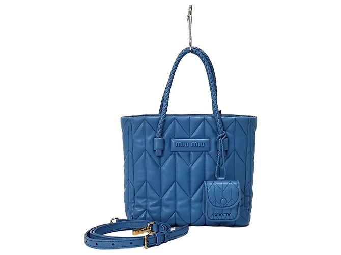 Miu Miu Napa gesteppte Two-Way Tote Bag Blau