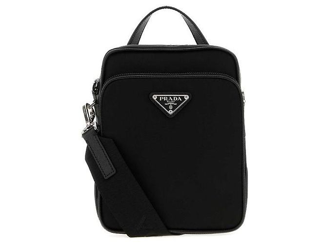 Prada Bolsa crossbody em nylon com logo triangular Preto