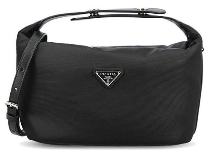 Prada Mini borsa Sherry in nylon con logo triangolare Nero RDLN