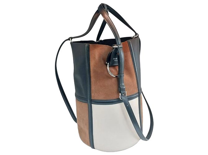Salvatore Ferragamo Borsa a secchiello in camoscio a tracolla Marrone