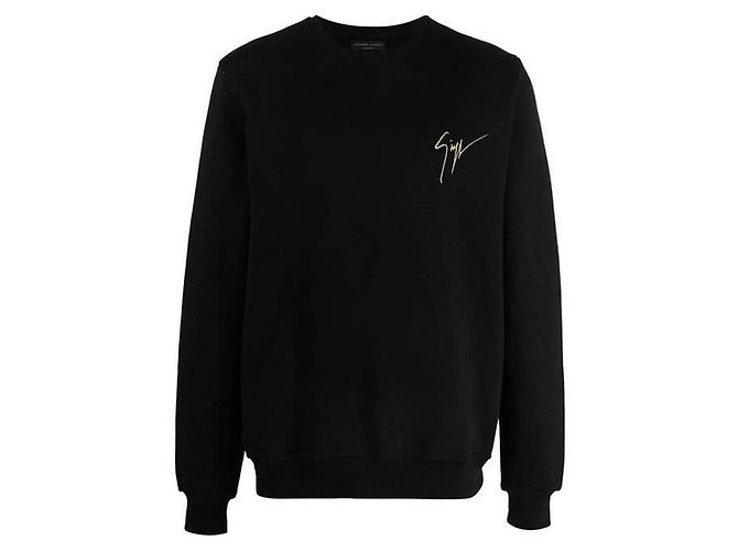 Giuseppe Zanotti Crewneck-Sweatshirt mit besticktem Logo Schwarz