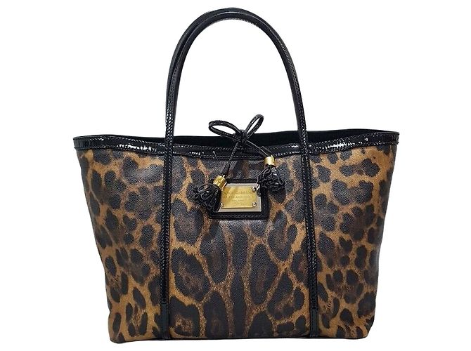 Dolce & Gabbana Schultertasche Leopard Schwarz